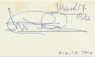 Item #29137 Signature. Nikita TALIN