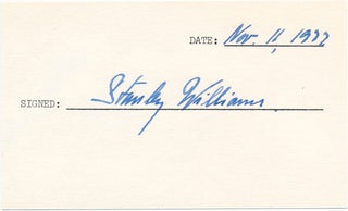 Item #29144 Signature. Stanley WILLIAMS