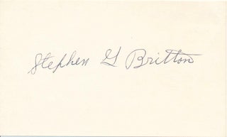 Item #29341 Signature. Stephen G. BRITTON