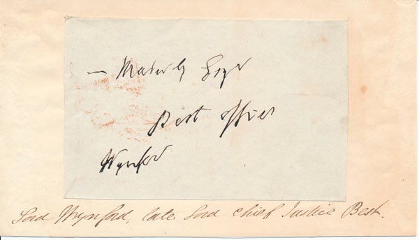 Item #30549 Free-Franked Envelope. 1st Baron WYNFORD, William Draper Best.