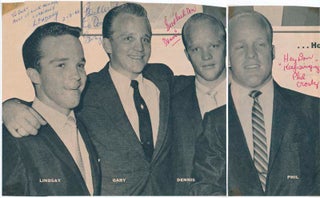Item #30634 Inscribed Photograph Signed. CROSBY BROTHERS, Dennis CROSBY, Gary CROSBY, Lindsay...