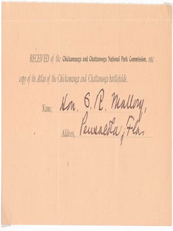 Item #31316 Document Signed. Stephen R. MALLORY