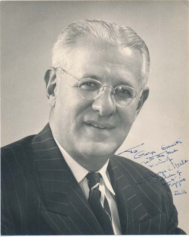 Item #31385 Typed Note Signed / Inscribed Photograph Signed. George J. HECHT.