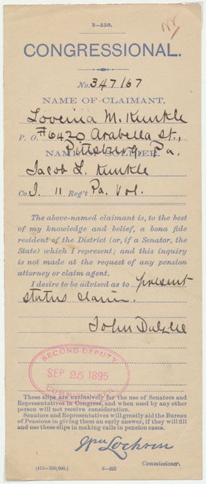 Item #31608 Partly-Printed Autograph Document Signed. John DALZELL.