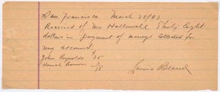 Item #31627 Autograph Document Signed. Louis BLANK, ?-1895