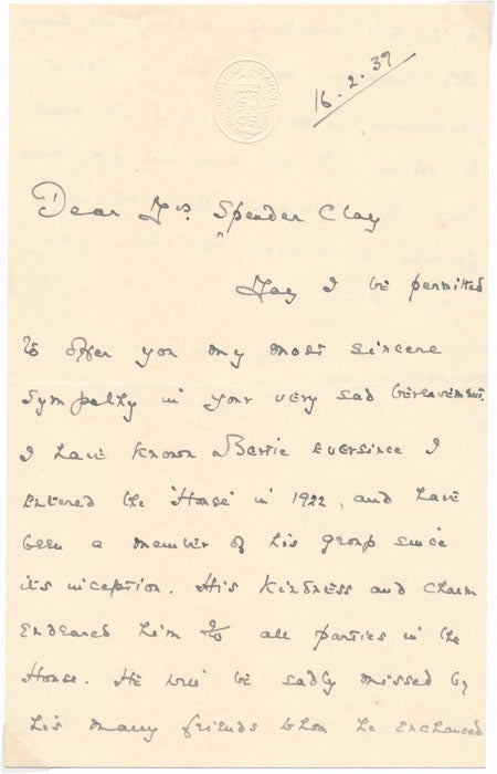 Item #31634 Autograph Letter Signed. William BRASS, 1st Baron Chattisham.