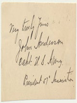 Item #31674 Signature and Salutation. John ANDERSON