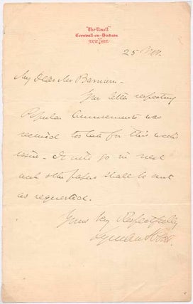 Item #31715 Autograph Note Signed. Lyman ABBOTT
