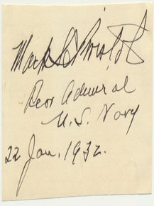 Item #31741 Signature and Rank. Mark L. BRISTOL