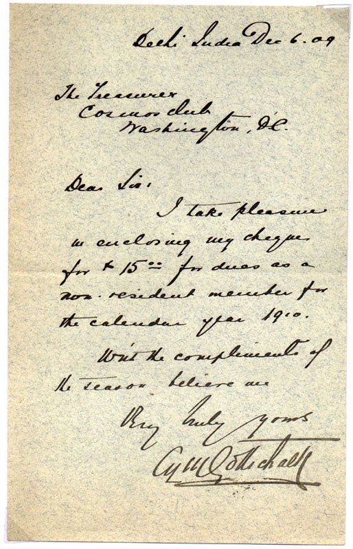 Item #31966 Autograph Note Signed. Alfred L. M. GOTTSCHALK.