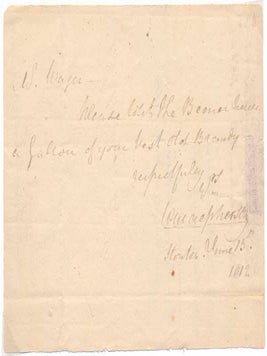 Item #32206 Autograph Note Signed. William MacPHERSON