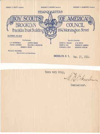 Item #32498 Signature. Willis B. HOLCOMBE
