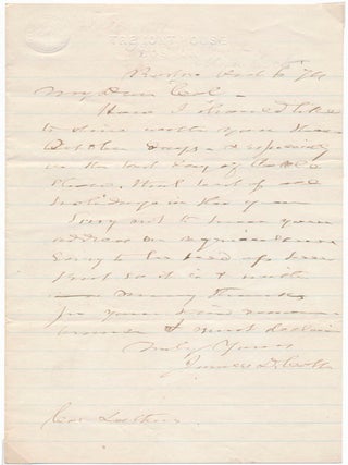 Item #32507 Autograph Letter Signed. James D. COLT