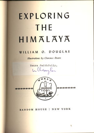 Item #32679 Exploring the Himalaya.; Illustrations by Clarence Doore. William O. DOUGLAS