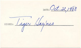 Item #34210 Signature. Tiger HAYNES