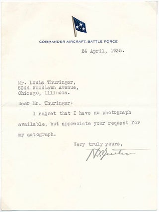 Item #35111 Typed Note Signed. Henry Varnum BUTLER, Jr