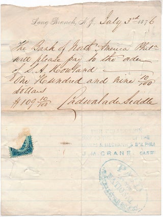 Item #35112 Autograph Document Signed. Cadwalader BIDDLE