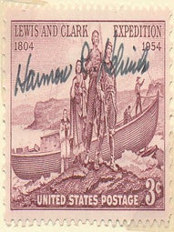 Item #36115 Signed Postage Stamp. Harmon "Bud" HELMERICKS