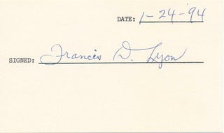 Item #36391 Signature. Francis D. LYON