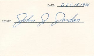 Item #37562 Signature. John J. JORDAN
