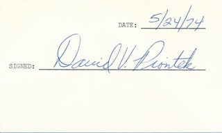 Item #37566 Signature. David V. PIONTEK