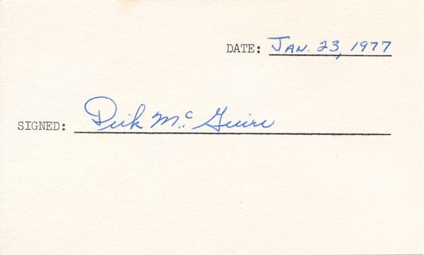 McGUIRE, Dick (1926-2010) - Signature