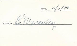 Item #37583 Signature. Ed MACAULEY