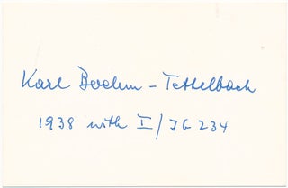 Item #37726 Signature. Karl BOEHM-TETTELBACH