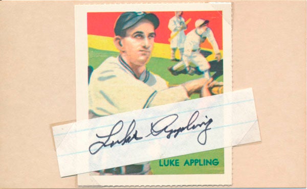 Item #37907 Signature. Lucius B. "Luke" APPLING.