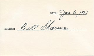 Item #37997 Signature. Bill SHARMAN