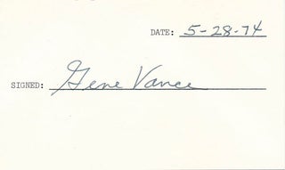 Item #38004 Signature. Gene VANCE