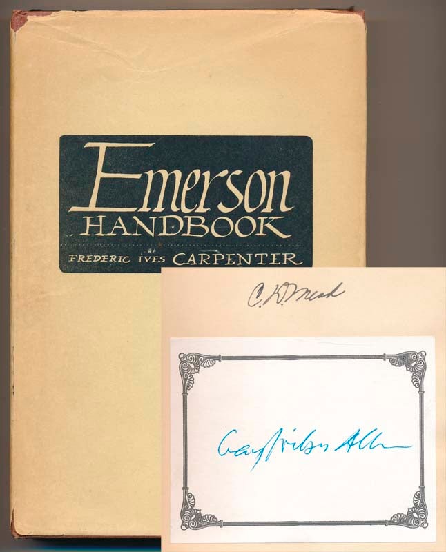 Item #38159 Emerson Handbook. Frederic Ives CARPENTER.