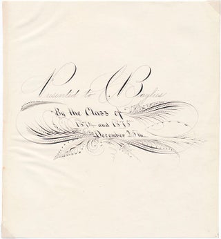 Item #38334 Presented to C. Baylies By the Class of 1874 and 1874 December 25th. Cornelius...