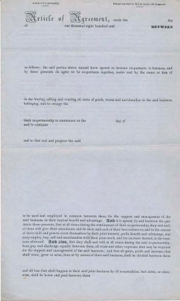 Item #38449 Article of Agreement. BELL, GOULD -- LEGAL FORM