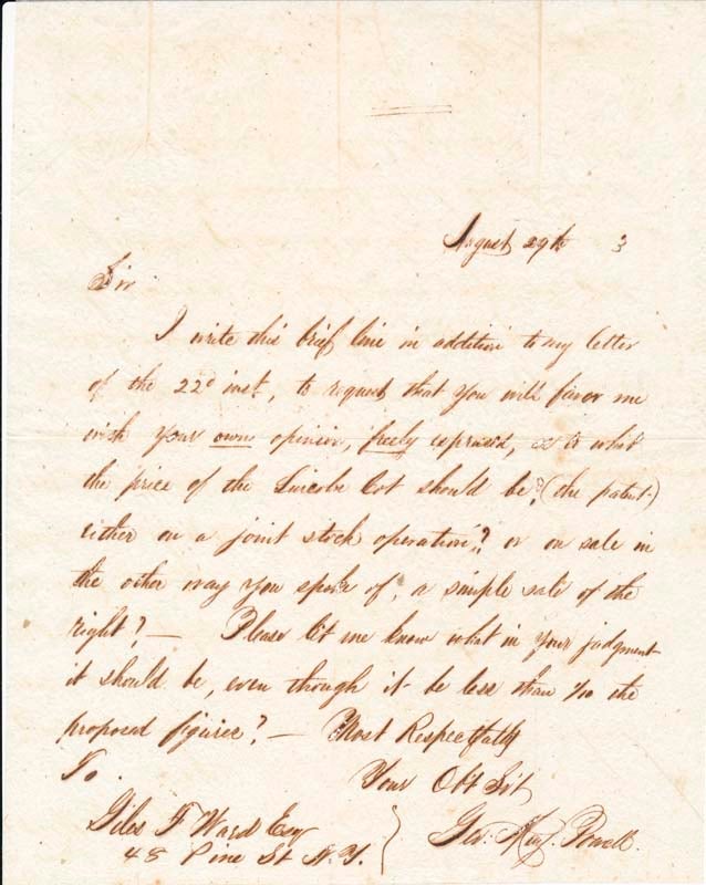 Item #38471 Autograph Letter Signed. George May POWELL.