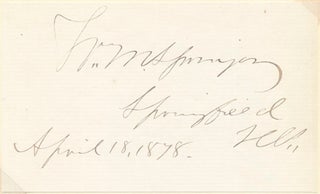 Item #39373 Signature and Inscription. William M. SPRINGER