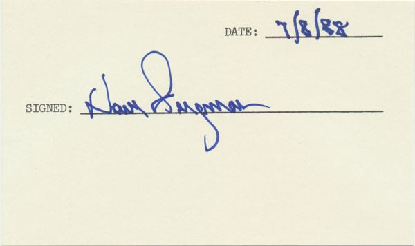 Item #39535 Signature. Dave BERGMAN.