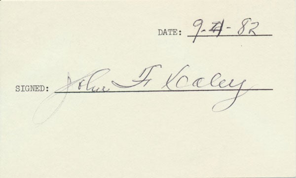 Item #39643 Signature. John F. DALEY.