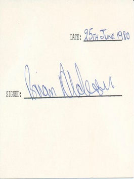 Item #39906 Signature. Brian ALDERSON