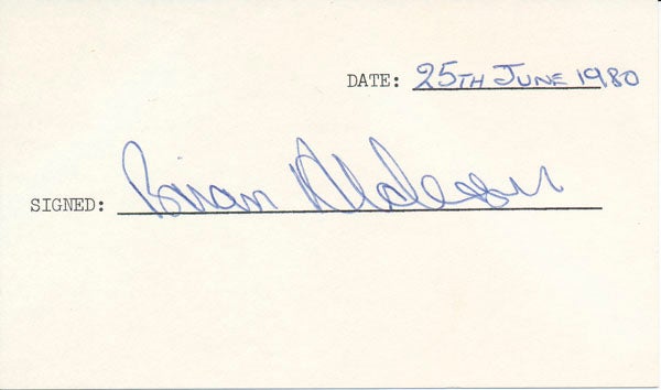 Item #39906 Signature. Brian ALDERSON.