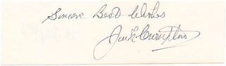 Item #39934 Signature and Inscription. Jack CROMPTON