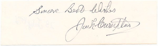 Item #39934 Signature and Inscription. Jack CROMPTON.