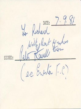 Item #39943 Signature and Inscription. Peter FARRELL