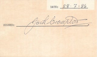 Item #40216 Signature. Jack CROMPTON
