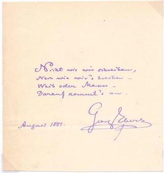 Item #40415 Autograph Quotation Signed. Georg EBERS