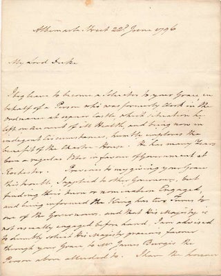 Item #40511 Autograph Letter Signed. Richard KING, 1st Baronet