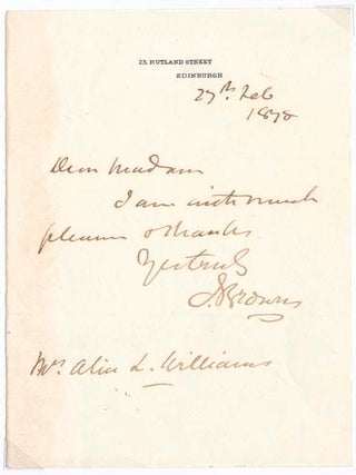 Item #40520 Autograph Note Signed. John BROWN
