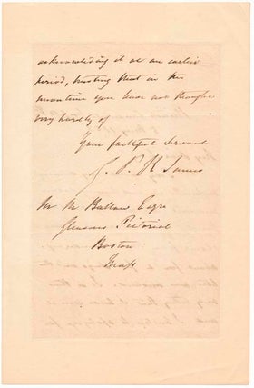 Item #40522 Autograph Letter Signed. G. P R. JAMES