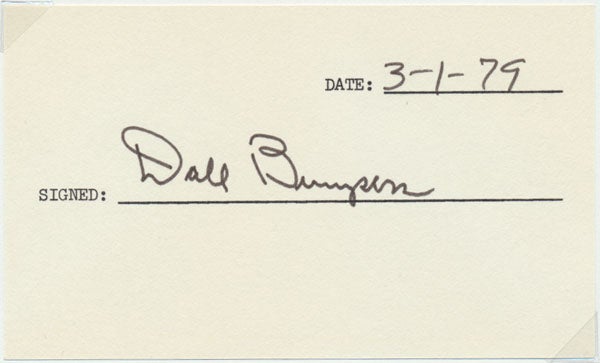 BUMPERS, Dale (1925-2016) - Signature