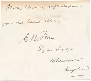 Item #40563 Signature and Inscription. George Manville FENN